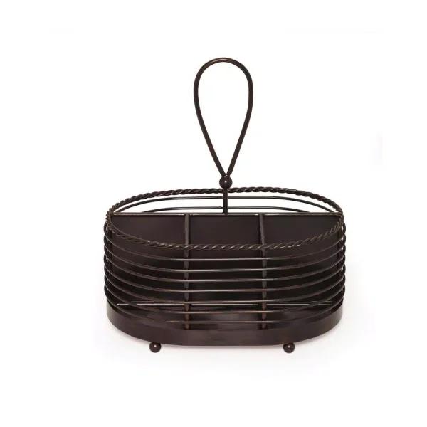 Gourmet Basics by Mikasa Mikasa Gourmet Basics 10 in. Wrought Iron Rope Napkin and Flatware Caddy