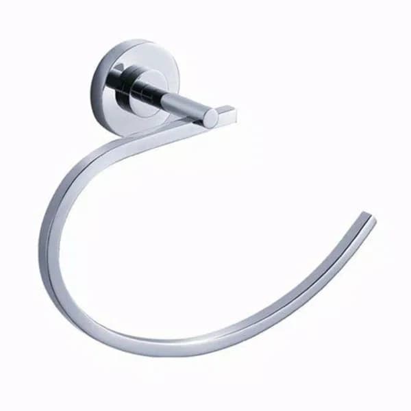 Fresca Alzato Chrome Towel Ring by Fresca - Heavy Duty Brass Hand Towel Holder