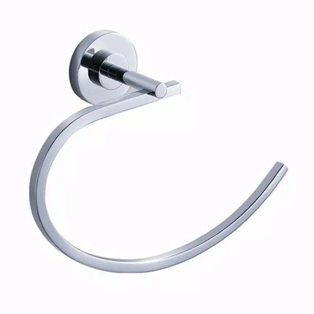 Fresca Alzato Chrome Towel Ring by Fresca - Heavy Duty Brass Hand Towel Holder