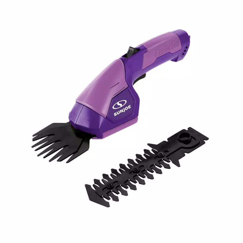 Sun Joe HJ604C 7.2V Cordless 2-in-1 Grass Shear and Hedge Trimmer, Purple