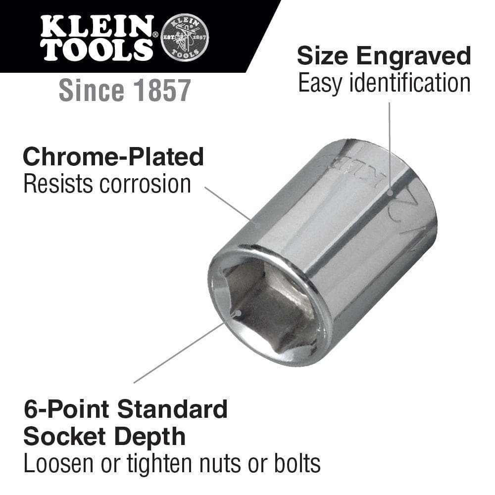Klein Tools 1/4 in. Drive 13-Piece Socket Wrench Set with Hinged Metal Storage Box