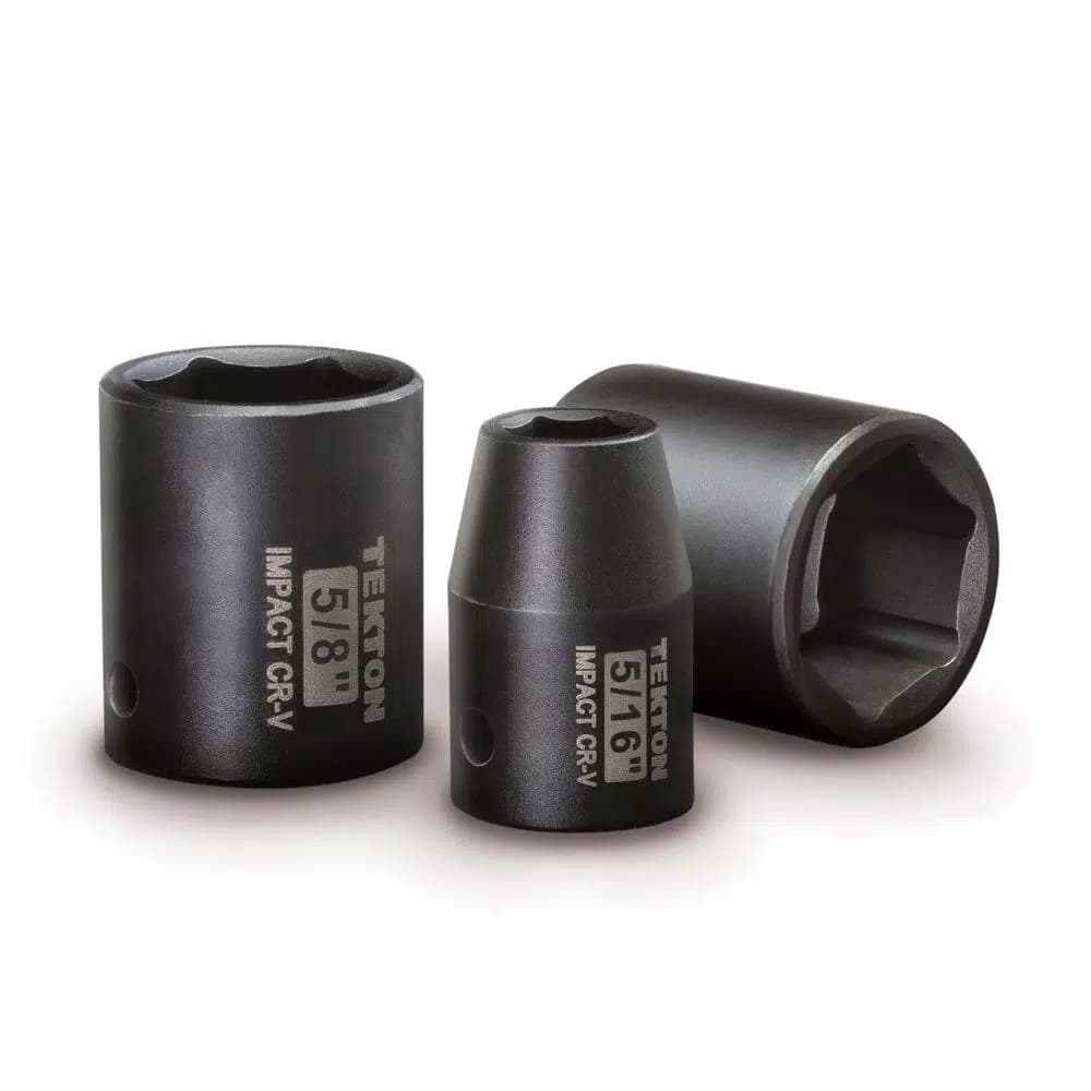 TEKTON 3/8 in. Drive 6-Point Shallow SAE Impact Socket Set, 5/16-3/4 in.
