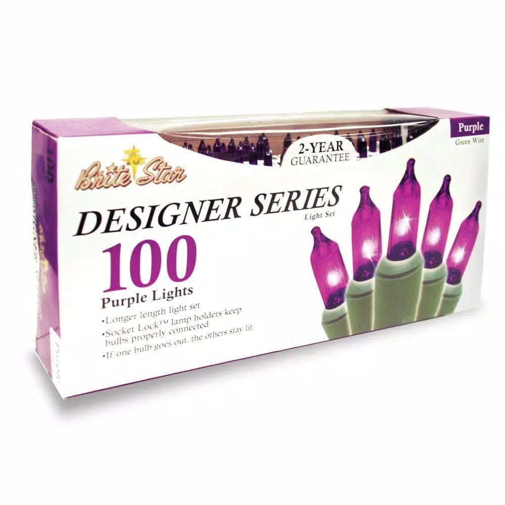 Brite Star 100-Light Purple Mini String Light Set (Set of 2) - Indoor/Outdoor