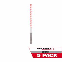Milwaukee SHOCKWAVE 5/32 in. Carbide Hammer Drill Bits, 5-Pack thumbnail 1
