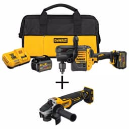 DEWALT 60V MAX FLEXVOLT Brushless 1/2 in. Stud & Joist Drill and 20V MAX XR Angle Grinder Combo Kit thumbnail 1