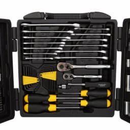Stanley 150-Piece SAE Mechanics Tool Set with 1/4 in. & 3/8 in. Drive, Chrome Vanadium Steel thumbnail 3