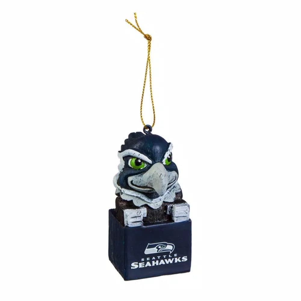 Team Sports America Seattle Seahawks NFL Mascot Tiki Totem Christmas Ornament