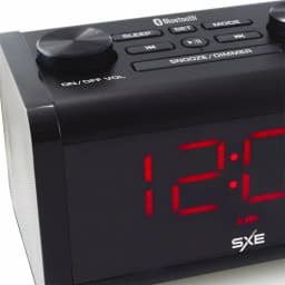 SXE Bluetooth Speaker Clock Radio with LED Display and USB Charging Port - Black thumbnail 3