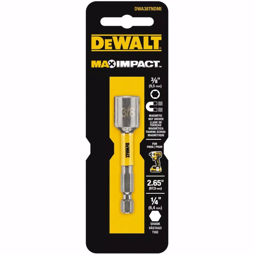 DEWALT MAX IMPACT 3/8 in. Nut Driver, Impact Rated Hex Shank Nut Setter
