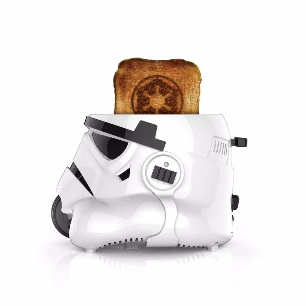 Pangea Brands Star Wars Stormtrooper 2-Slice White Toaster with Galactic Empire Logo Toasting