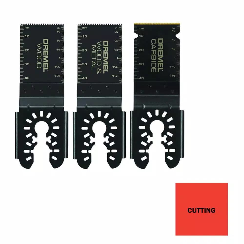 Dremel Multi-Max 1-1/4 in. Universal Oscillating Tool Flush Cut Blade Variety Pack, 3-Piece