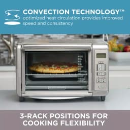 BLACK+DECKER 1500W 6-Slice Digital Convection Toaster Oven with Broiler Pan, Stainless Steel thumbnail 5