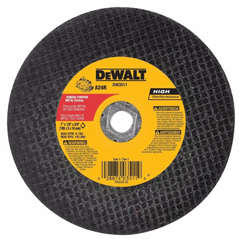 DEWALT 7 in. x 1/8 in. Metal Abrasive Circular Saw Blade