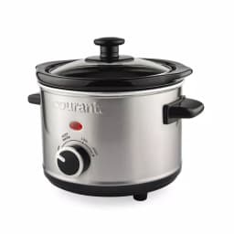 Courant 1.5 Qt. Brushed Stainless Steel Slow Cooker with Tempered Glass Lid thumbnail 2