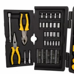 Stanley 150-Piece SAE Mechanics Tool Set with 1/4 in. & 3/8 in. Drive, Chrome Vanadium Steel thumbnail 2