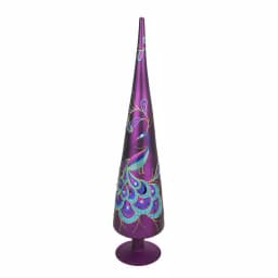 Northlight 18.5 in. Regal Peacock Purple and Teal Glitter Glass Finial Christmas Tree Topper thumbnail 1