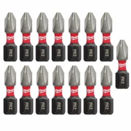 Milwaukee SHOCKWAVE 1 in. Phillips #2 Impact Duty Steel Insert Bits, 15-Pack thumbnail 1