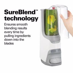 Hamilton Beach Power Blender Plus 20 oz. Personal Blender with Sound Shield, 800W Peak Power, White thumbnail 4