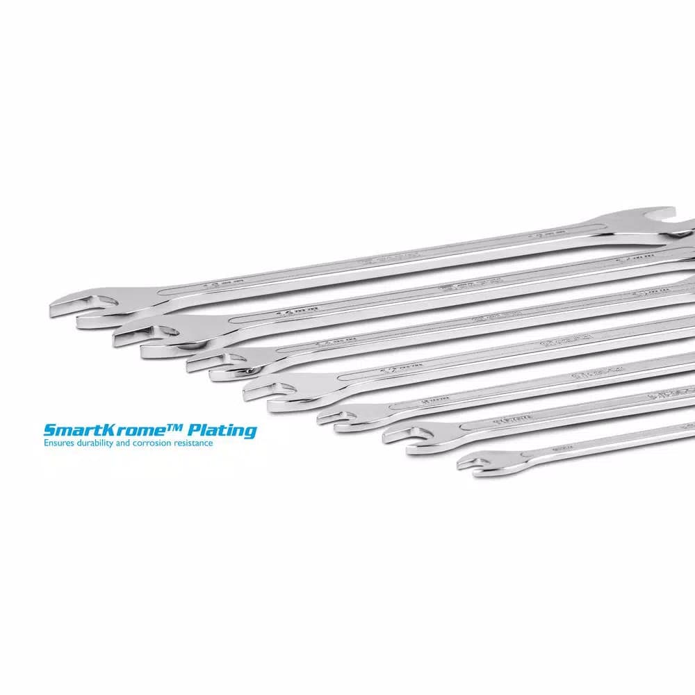 Capri Tools Metric Super-Thin Open End Wrench Set, 7-Piece, Chrome Vanadium Steel
