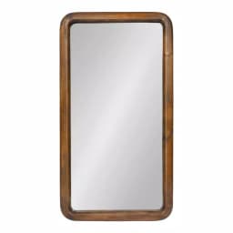 Kate and Laurel Pao Classic Walnut Brown Solid Wood Rectangle Accent Mirror, 16.73 x 31.5 in thumbnail 1