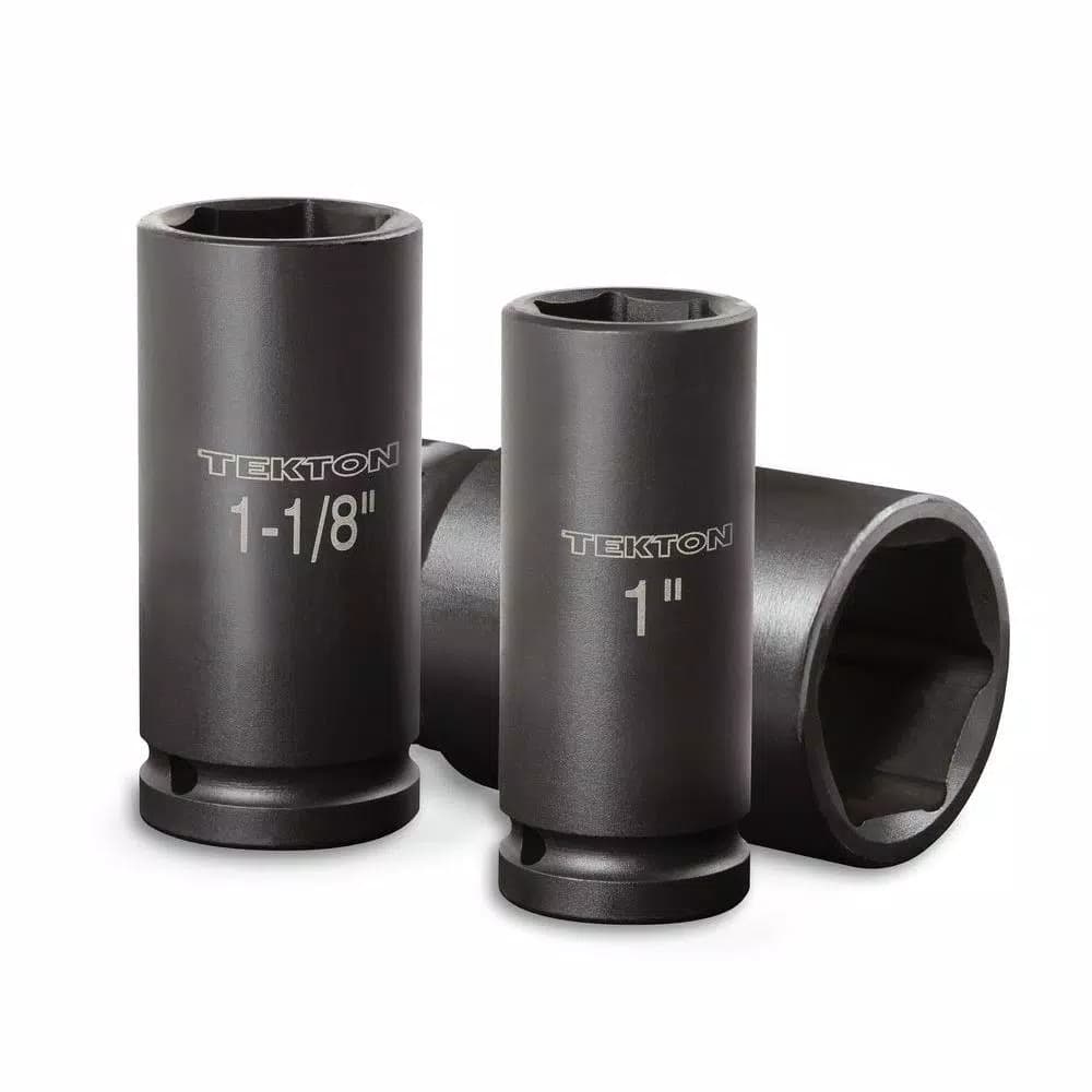TEKTON 3/4 in. Drive 6-Point Deep Impact Socket Set, 1 to 1-1/2 in., 8-Piece