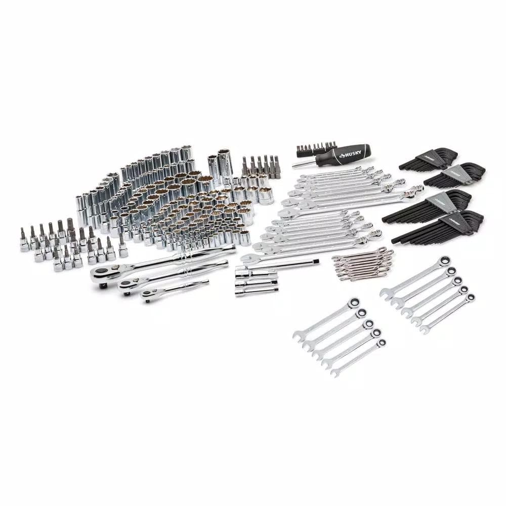 Husky 278-Piece Mechanics Tool Set with 1/4 in., 3/8 in., and 1/2 in. Drive Ratchets and Sockets