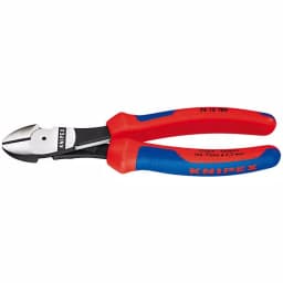 KNIPEX 7-1/4 in. High Leverage Angled Diagonal Cutters with Comfort Grip thumbnail 1