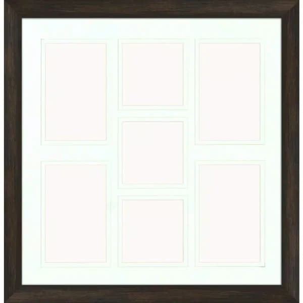 PTM Images Set of 2 Brown Matte Collage Photo Frames, 7-Window Wall Decor, 18 x 18 in.