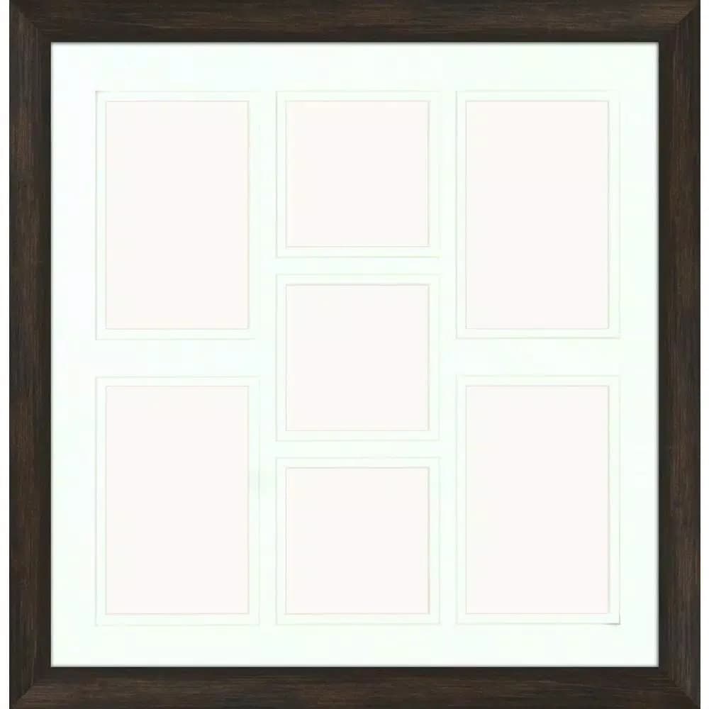 PTM Images Set of 2 Brown Matte Collage Photo Frames, 7-Window Wall Decor, 18 x 18 in.
