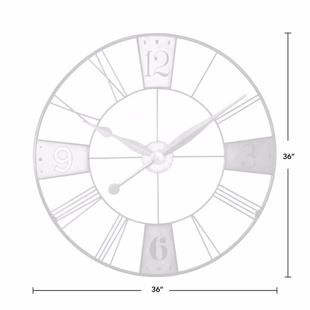 FirsTime 36 in. Multi-Color Vibrant Plaques Oversized Wall Clock