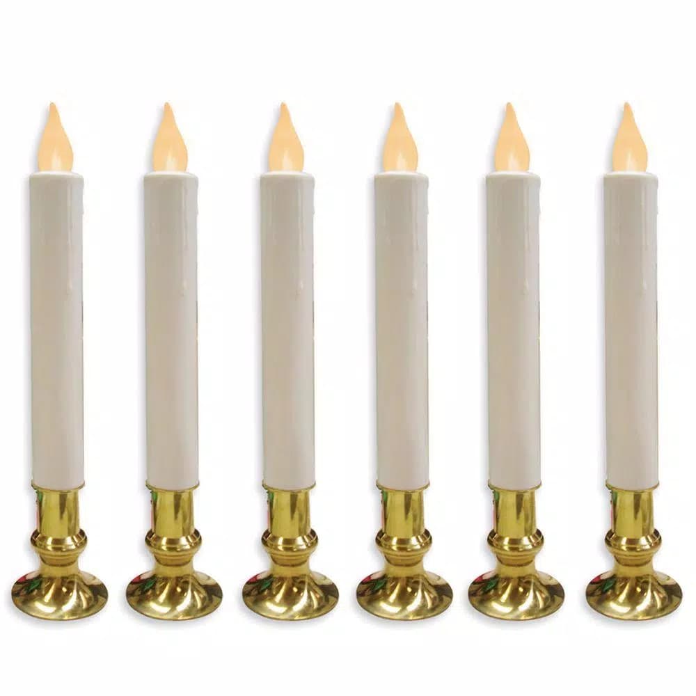 Brite Star Simple On™ 9 in. LED White Flameless Window Candles, 6 Count