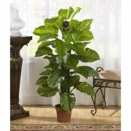 Nearly Natural Real Touch 52 in. Large Leaf Philodendron Silk Plant, Green Faux Tree thumbnail 2