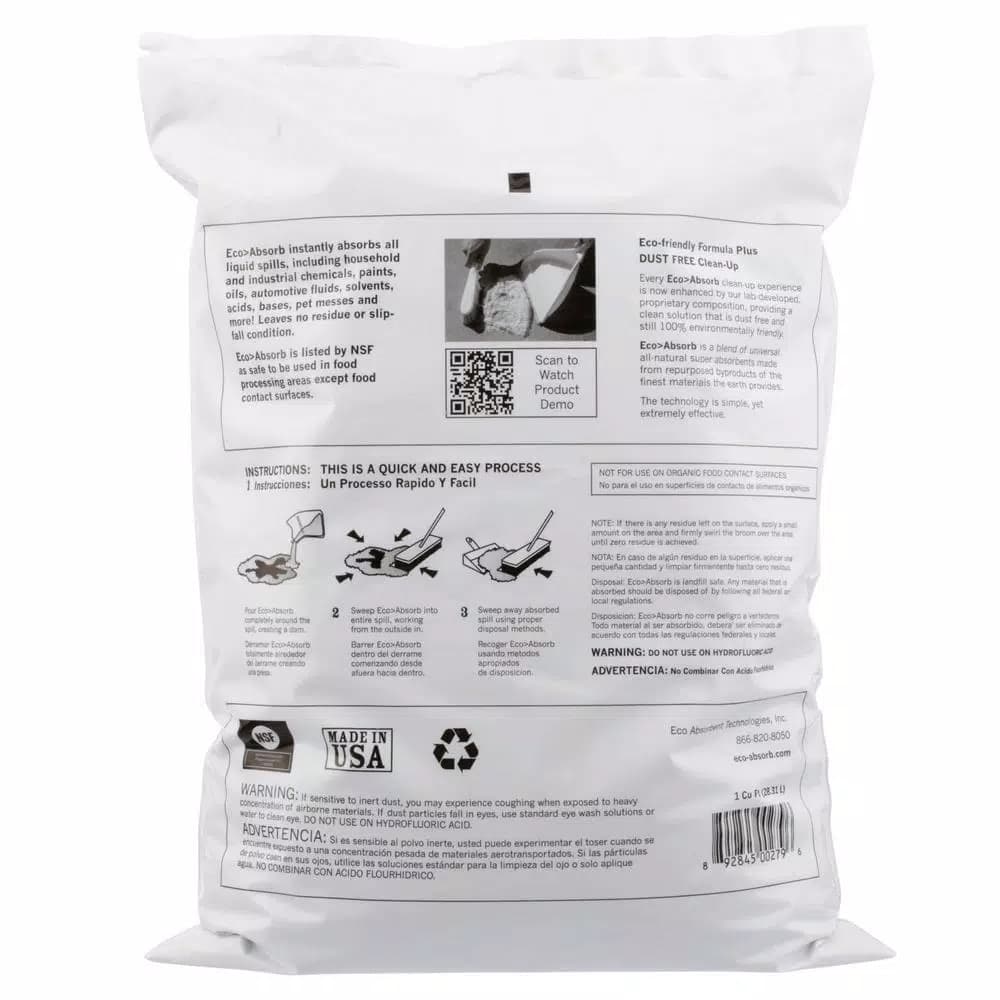 Eco-Absorb Standard Formula Liquid Absorbent Powder, 1 cu. ft. Bag