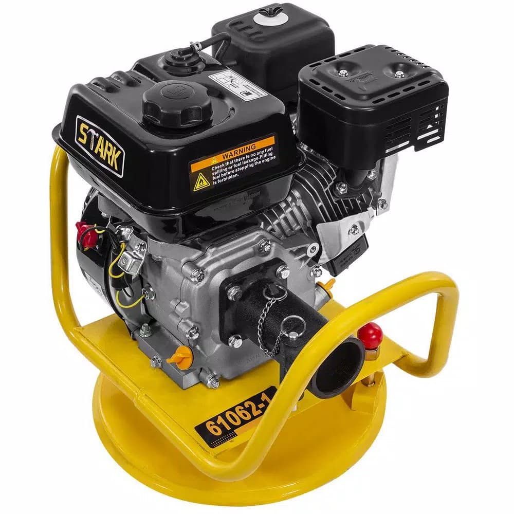 Stark 6.5 HP 196cc Gas Powered Concrete Vibrator with 360-Degree Swivel Base and Flexible Poker