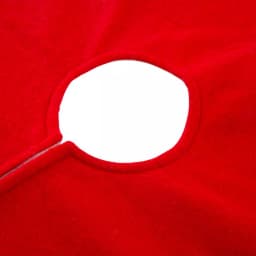 Glitzhome 42 in. Red and White Felt Christmas Tree Skirt - Traditional Holiday Decor thumbnail 2