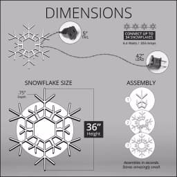 Kringle Traditions 36 in. 105-Light LED Warm White Folding Snowflake Decoration thumbnail 3