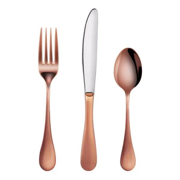 Artaste Rain 36-Piece 18/10 Stainless Steel Flatware Set, Antique Copper Finish, Service for 12