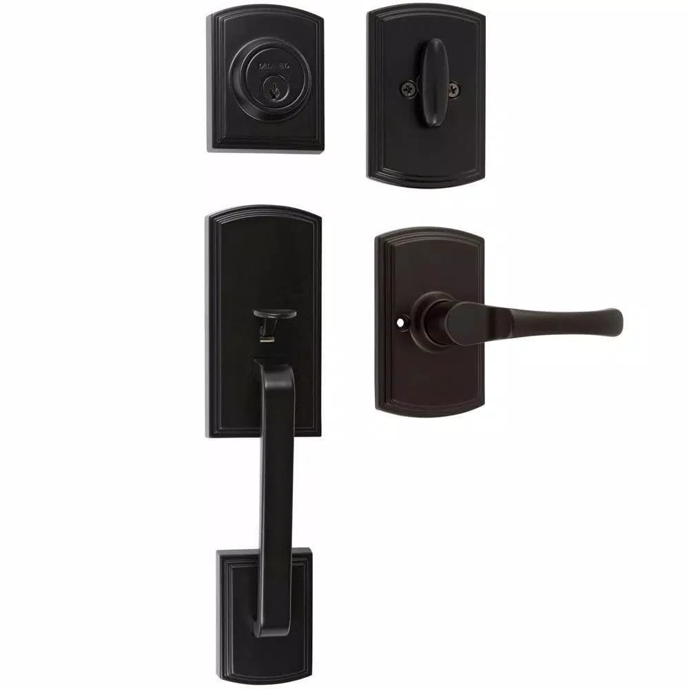Delaney Visconti Italian Collection Single Cylinder Black Handleset with Artino Interior Lever