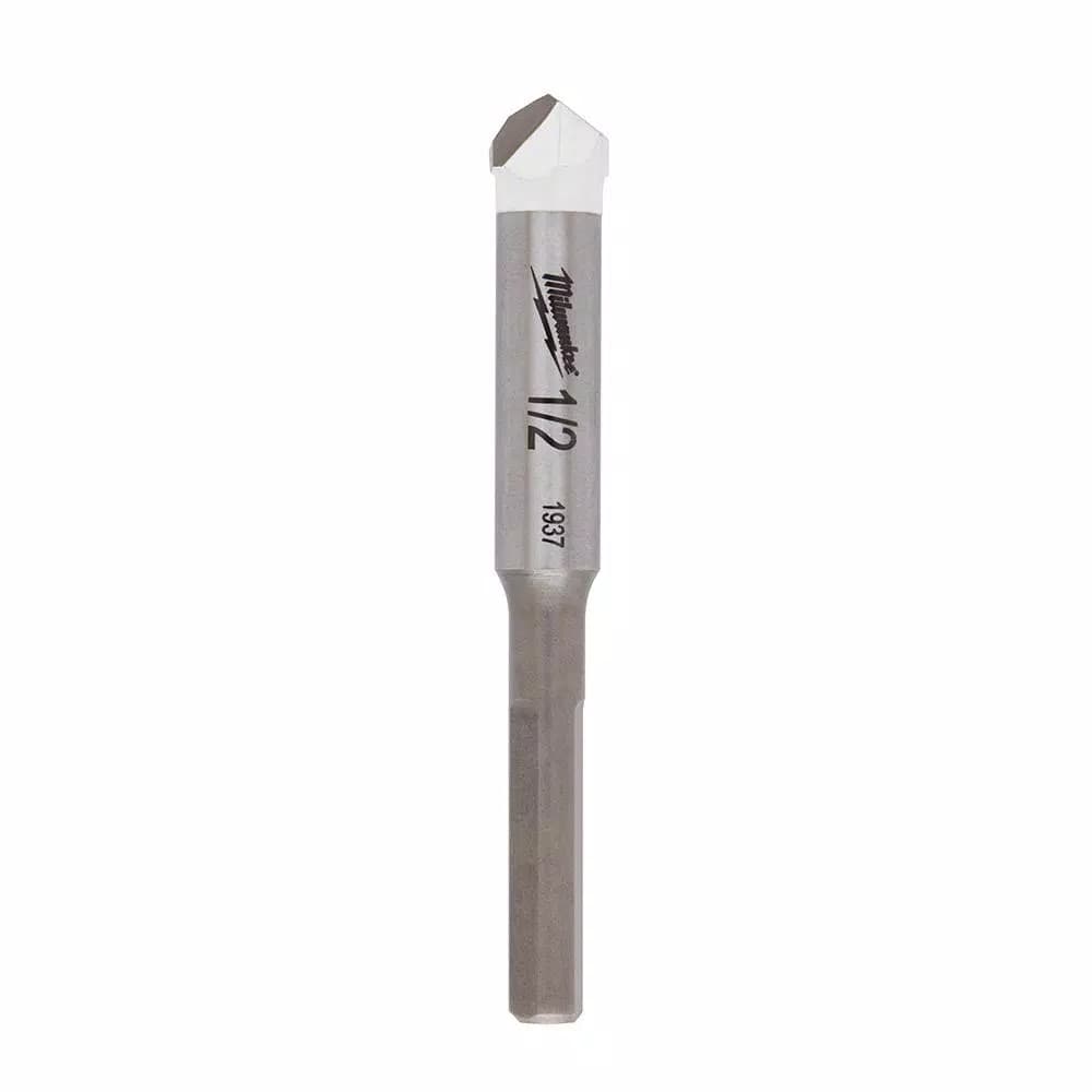 Milwaukee 1/2 in. Carbide Tipped Masonry Drill Bit for Natural Stone, Granite, Ceramic, and Glass