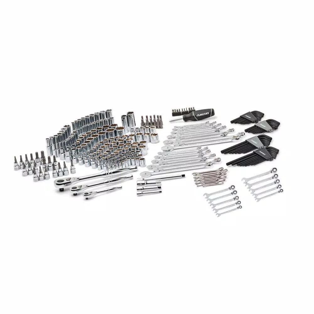 Husky 278-Piece Mechanics Tool Set with 1/4 in., 3/8 in., and 1/2 in. Drive Ratchets and Sockets