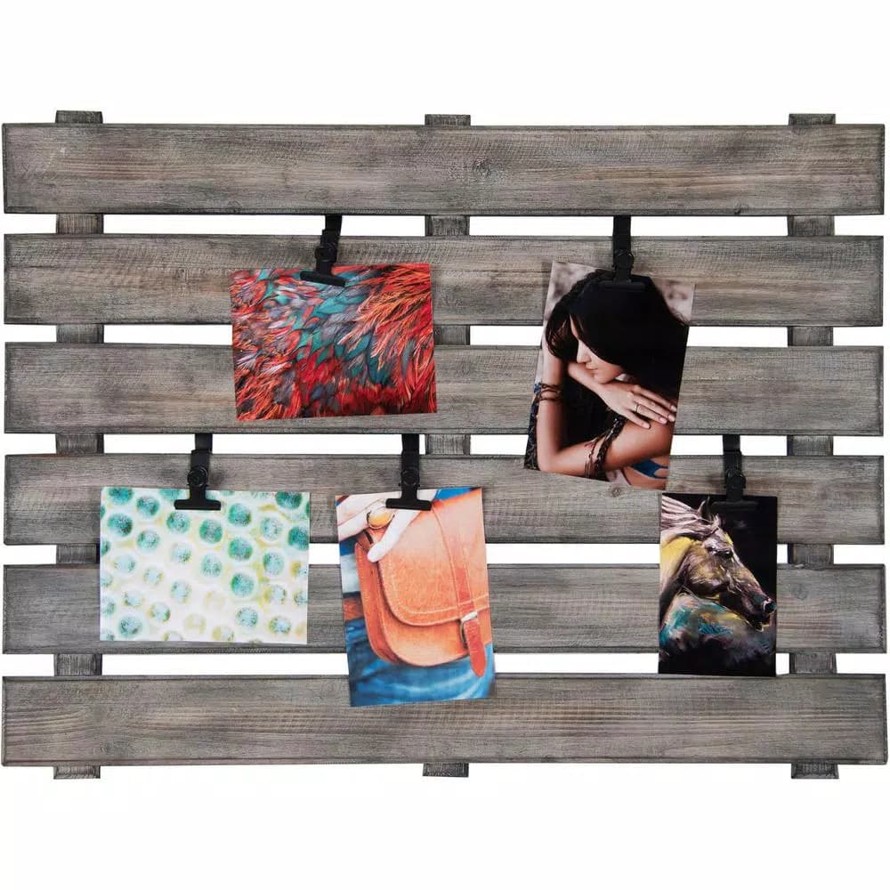 Pinnacle Burnes of Boston 22.25 x 30 in. Distressed Wood Pallet Photo Clip Frame