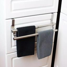 Unbranded Expandable 2-Tier Steel Over the Cabinet Door Towel Rack - Silver thumbnail 5