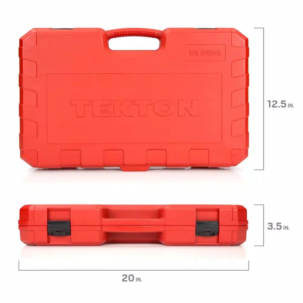 TEKTON 58-Piece 1/2 in. Drive Socket Set, 3/8-1 in. and 10-24 mm SAE/Metric