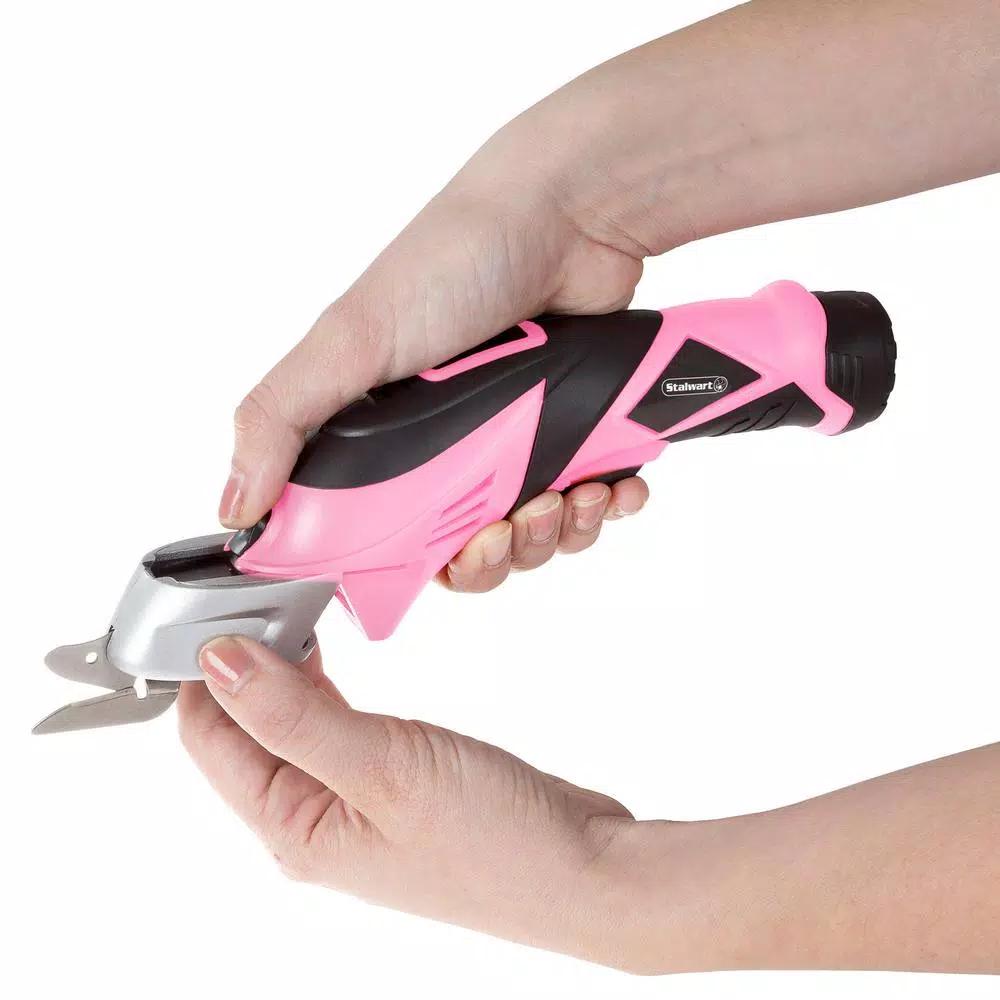 Stalwart 1.25 in. Cordless Power Scissors, 3.6V Electrical Scissors with 2 Blades