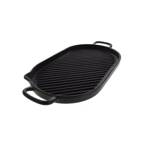 Chasseur 8 in. Enameled Cast Iron Oval Grill Pan, Black