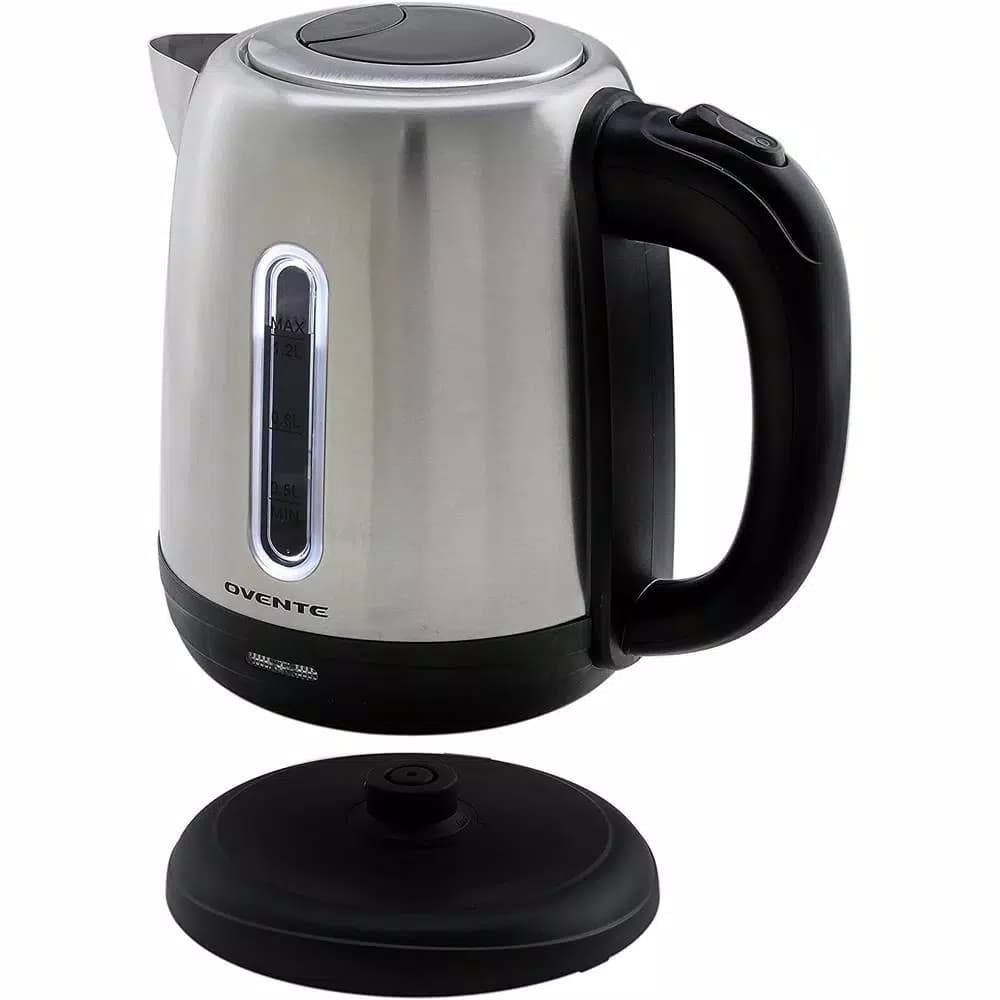 Ovente 1.2L Stainless Steel Electric Kettle, 1100W BPA-Free Rapid Boil Kettle with Auto Shut-Off
