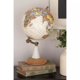 LITTON LANE 14 in. New Traditional Decorative World Globe with Marble and Iron Stand thumbnail 4
