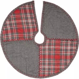 VHC Brands Anderson 21 in. Cherry Red Rustic Christmas Patchwork Mini Tree Skirt thumbnail 1