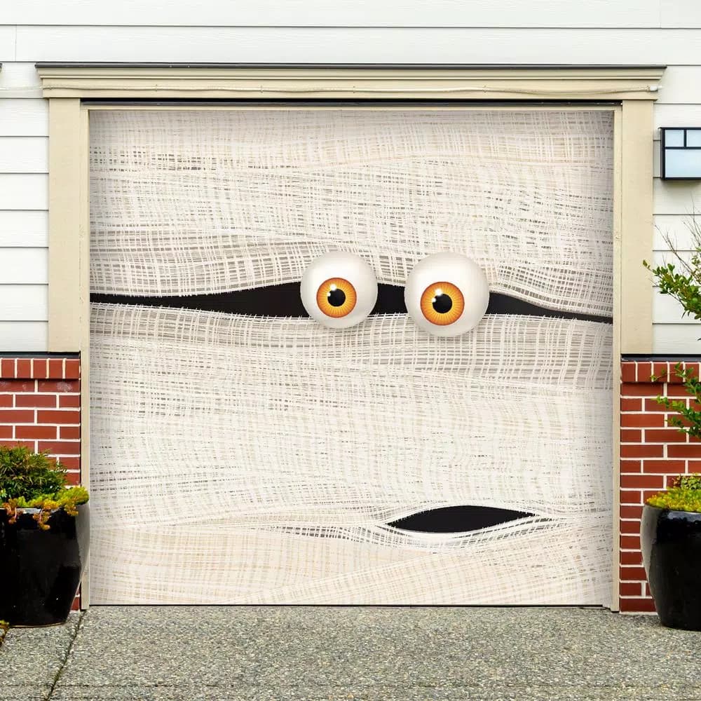 My Door Decor 7 ft. x 8 ft. Mummy Face Halloween Garage Door Mural