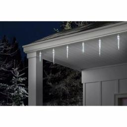 LightShow 48-Light White Shooting Star Icicle LED String Light, 7 ft Outdoor Holiday Decor thumbnail 2